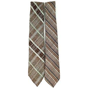 Mid Century Modern Necktie Set Of 2 JCPenney & Brittania Made In USA 1960s